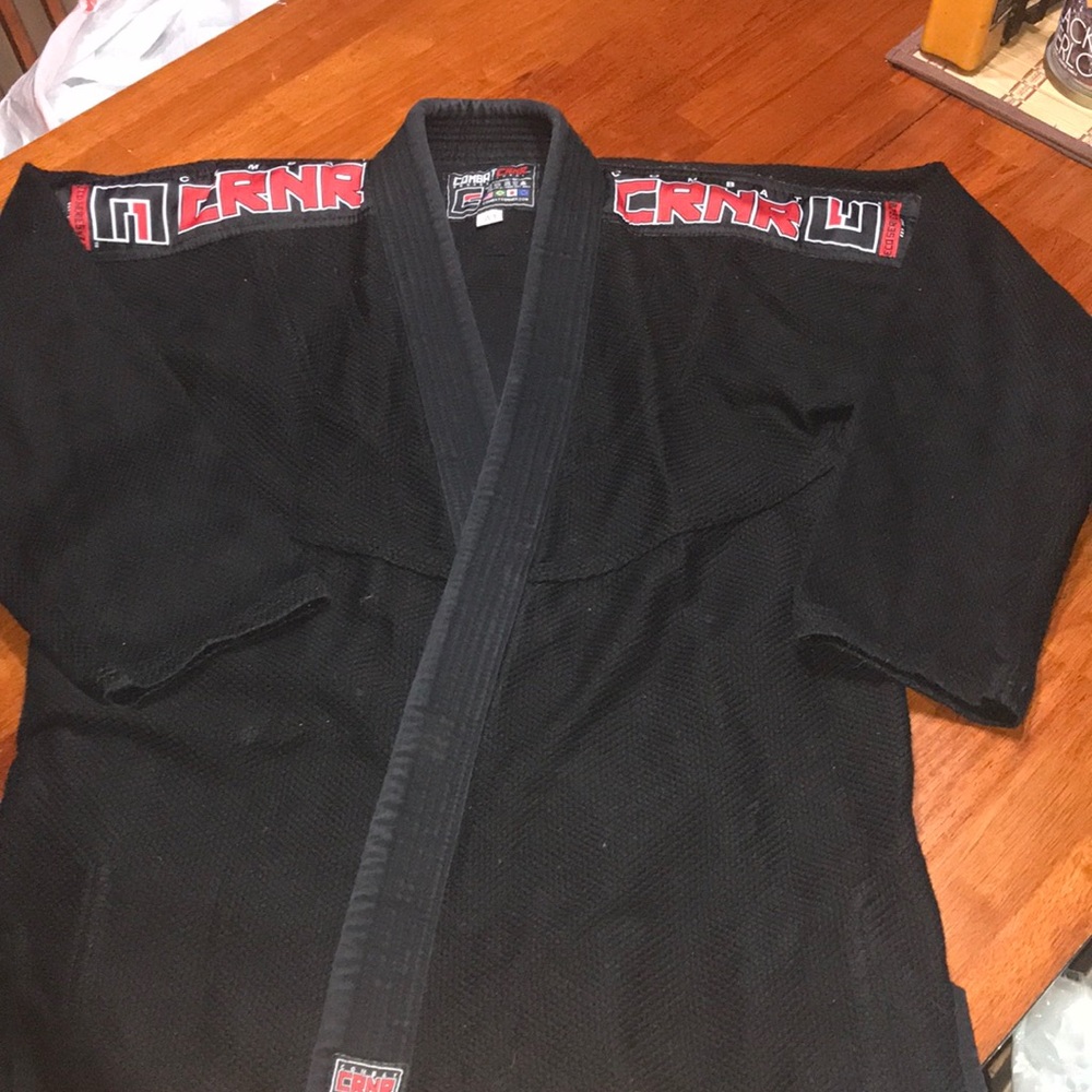 Combat crnr BJJ fightwear Size A1 black top/pants